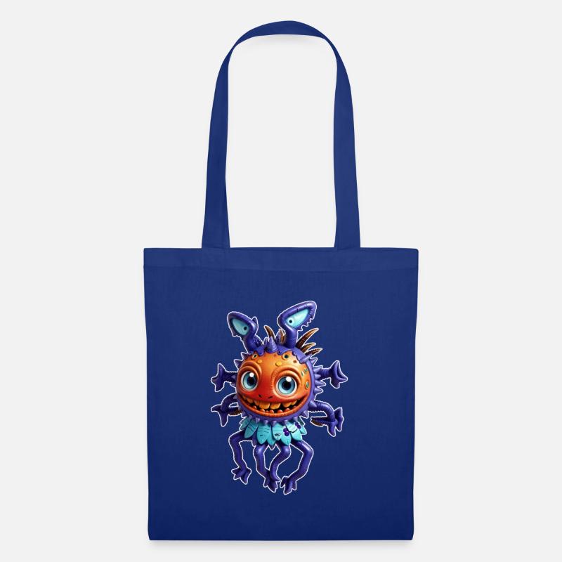 Lila Alien-Fliege - Stoffbeutel - Royalblau