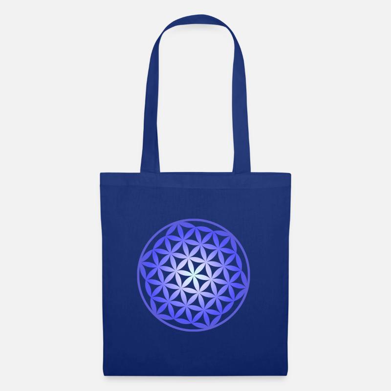 Blume des Lebens - Stoffbeutel - Royalblau