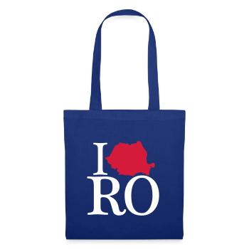 J'adore RO - J'adore la Roumanie - Sac en tissu - bleu royal - Devant