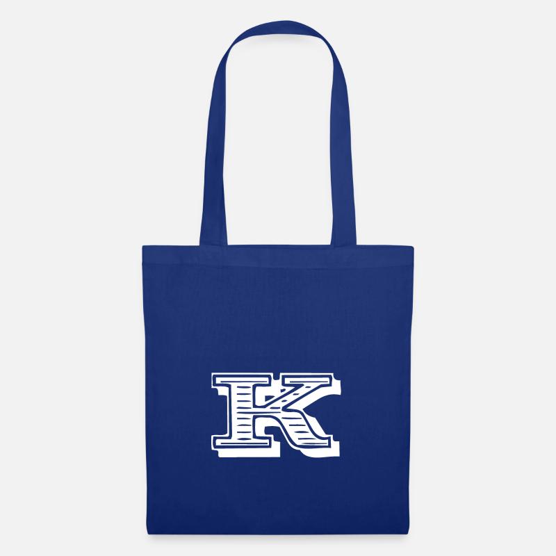 Buchstabe K - Stoffbeutel - Royalblau