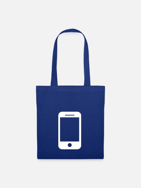 Handy Symbol Geschenk Idee - Stoffbeutel - Royalblau