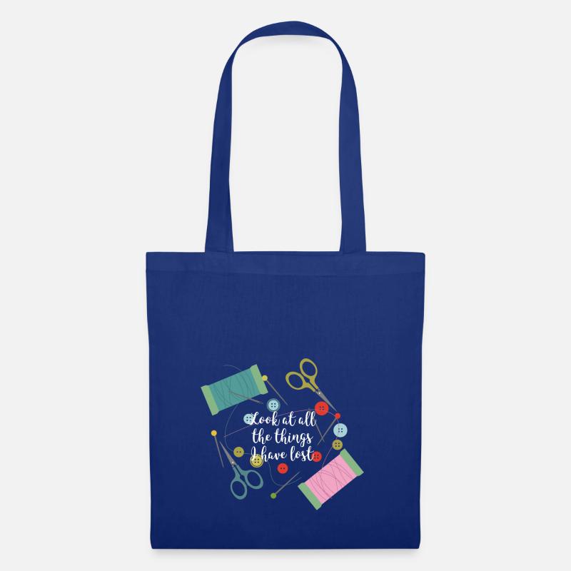 Sewing needle thread yarn buttons tailor gift - Tote Bag - royal blue