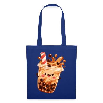 Kawaii Bubble Tea Becher - Stoffbeutel - Royalblau - Vorne