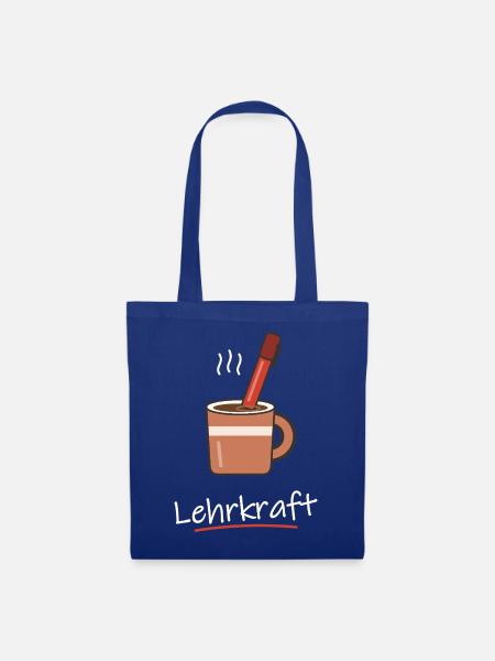 Kaffee mit Rotstift für Lehrer und Lehrerinnen - Stoffbeutel - Royalblau