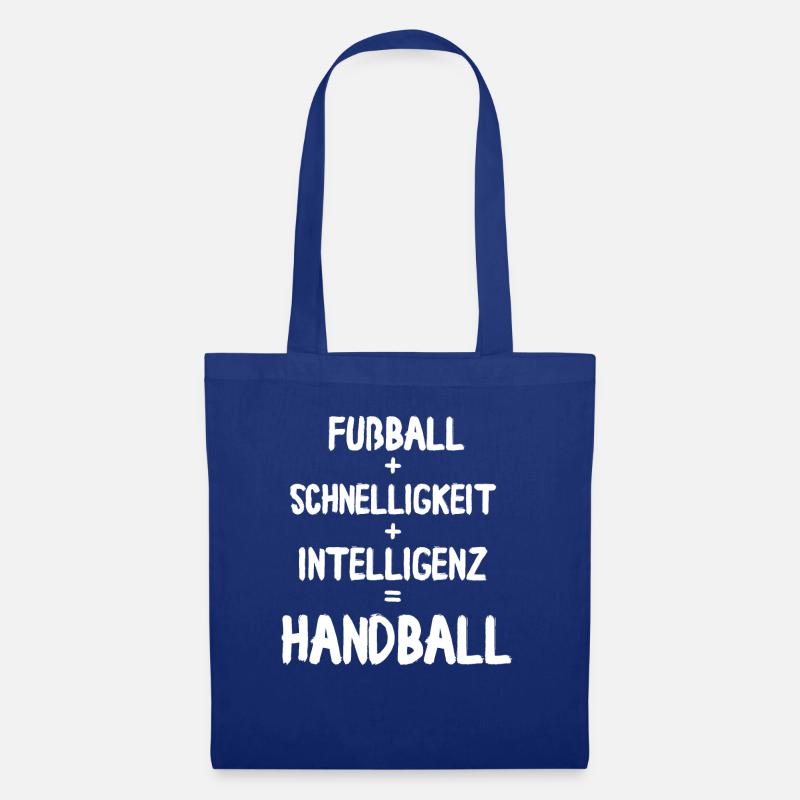 Fußball Schnelligkeit Intelligenz = Handball - Stoffbeutel - Royalblau