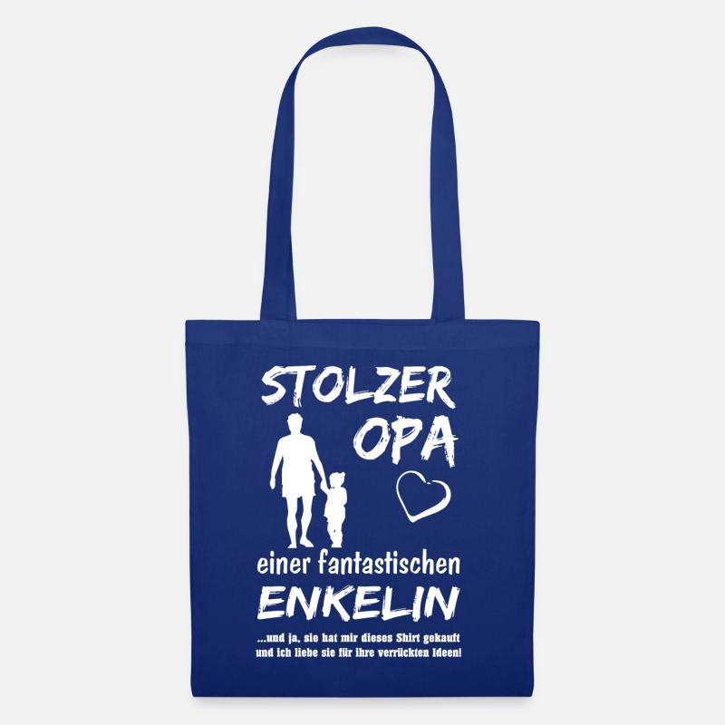 Stolzer Opa eine Enkelin - Stoffbeutel - Royalblau