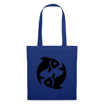 Sternzeichen Fische Fische schwarz - Stoffbeutel - Royalblau - Vorne