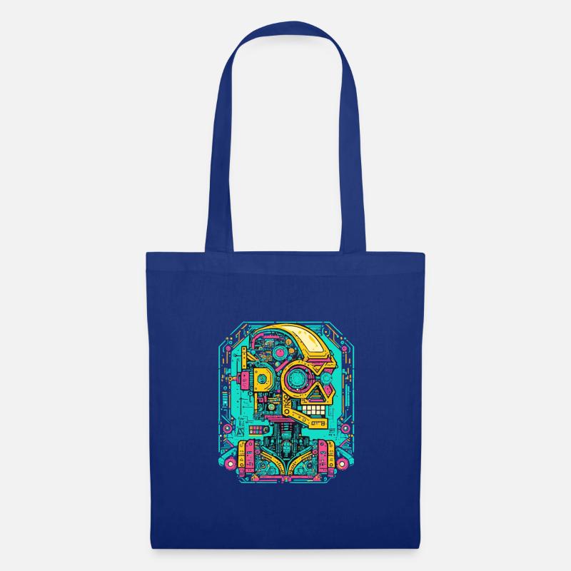 KI Roboter Cyberpunk - Stoffbeutel - Royalblau