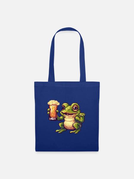 Frosch Pixel Bier - Stoffbeutel - Royalblau