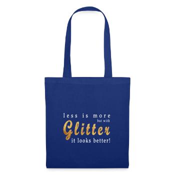 Glitter Gold Spruch Glitzer Sprüche Coole Lustige - Stoffbeutel - Royalblau - Vorne