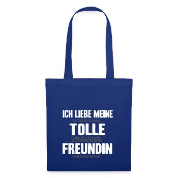 Ich liebe meine Freundin - Auto Tuning Shirt - Stoffbeutel - Royalblau - Vorne