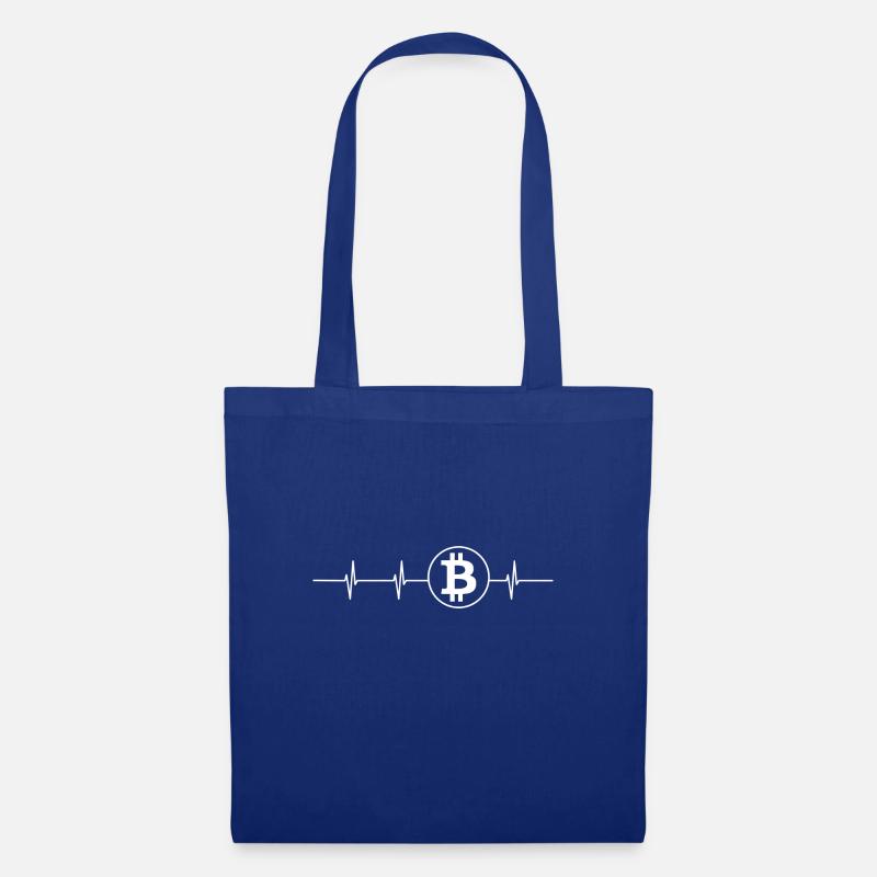 bitcoin heartbeat - Stoffbeutel - Royalblau