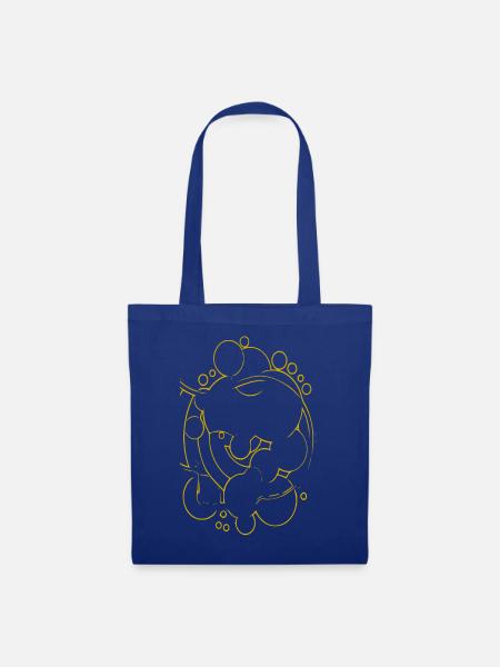 Kreis-Tierfreundschaft Doodle - Stoffbeutel - Royalblau