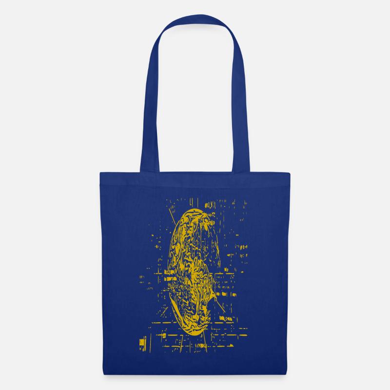 Gelbe Silhouette Abstract - Stoffbeutel - Royalblau