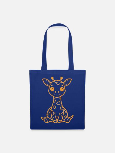 Baby-Giraffen - Stoffbeutel - Royalblau