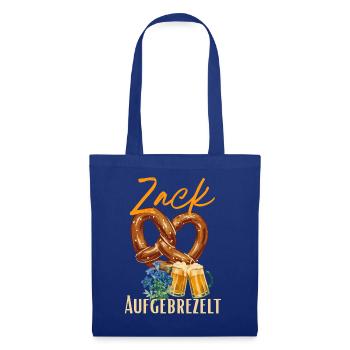 Aufgebrezelt  - Stoffbeutel - Royalblau - Vorne