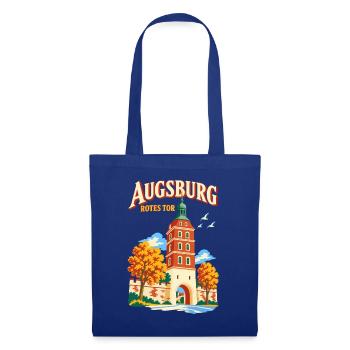 Augsburg Rotes Tor Reiseplakat - Stoffbeutel - Royalblau - Vorne