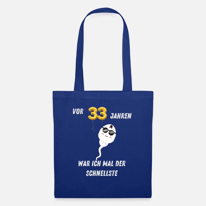 33. Geburtstag - Stoffbeutel - Royalblau