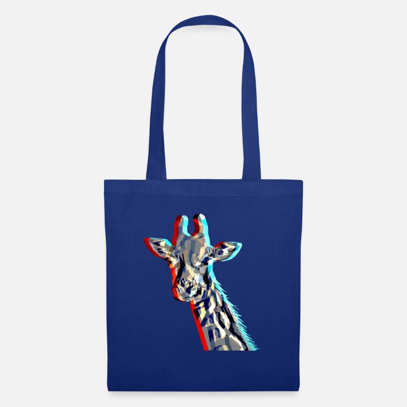 Giraffe with 3D-Effect - Stoffbeutel - Royalblau