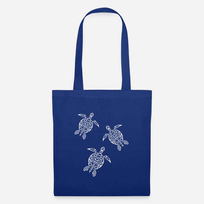 Three white turtles - Tote Bag - royal blue