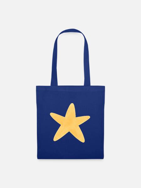 Goldener Stern im Aquarell - Stoffbeutel - Royalblau