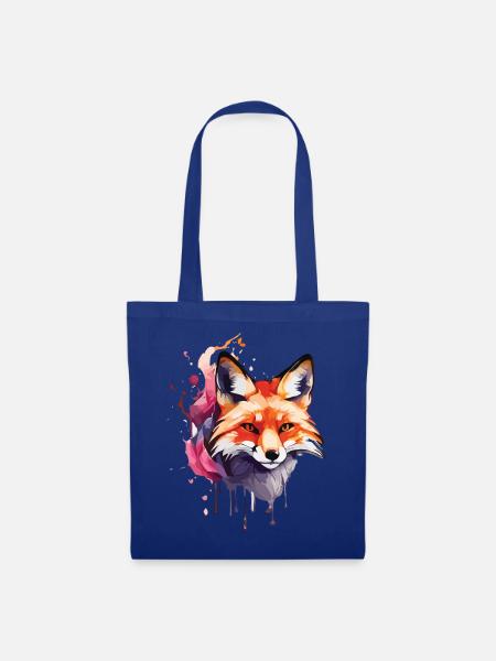 Niedlicher Fuchs - Stoffbeutel - Royalblau