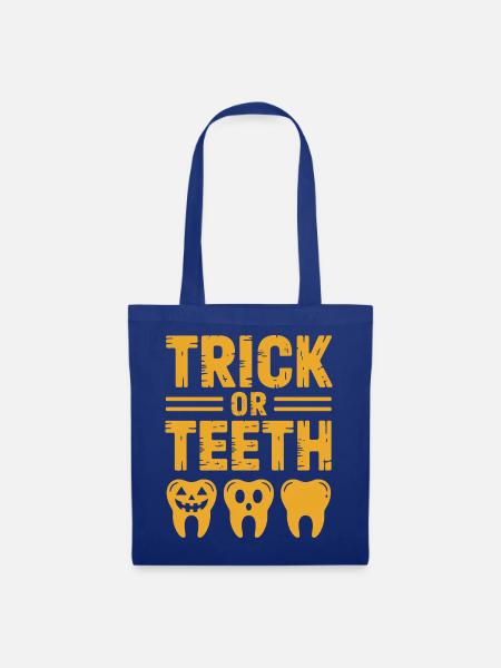 Trick or Teeth Halloween-T-Shirts - Stoffbeutel - Royalblau