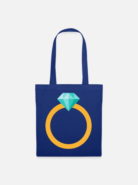 Diamantring - Stoffbeutel - Royalblau