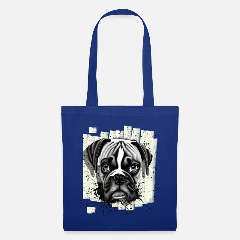 Boxer Hund - Stoffbeutel - Royalblau