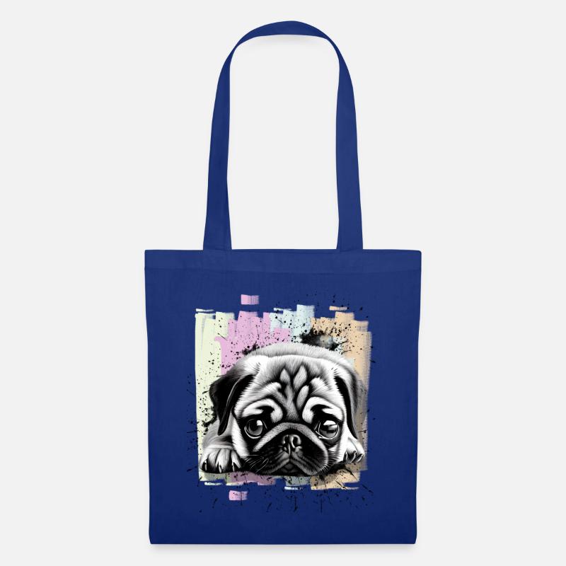 Mops - Stoffbeutel - Royalblau