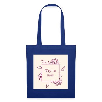 Try to Smile - Stoffbeutel - Royalblau - Vorne