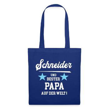 Schneider Bester Papa Vatertag Geburtstag - Stoffbeutel - Royalblau - Vorne