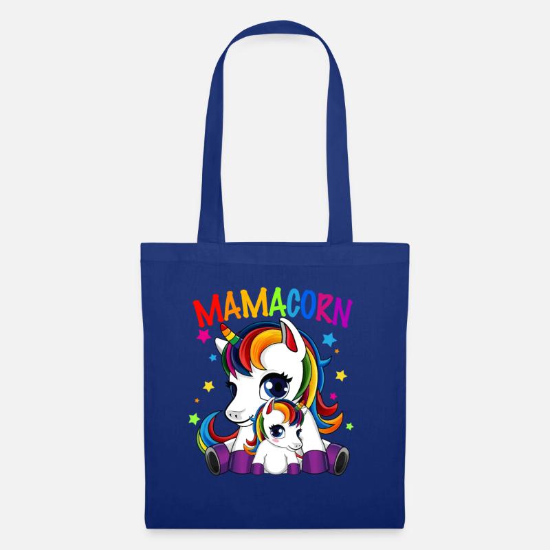 Mamacorn - Süßes Einhorn - Stoffbeutel - Royalblau