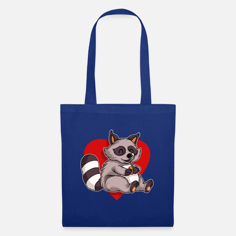 FURRY WASCHBÄR mit Herz - Stoffbeutel - Royalblau