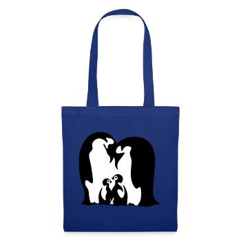 Penguin Family - Famille de pingouins - Pinguine - Stoffbeutel - Royalblau - Vorne