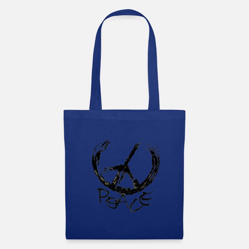 peace, Frieden - Stoffbeutel - Royalblau