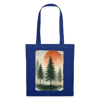 Vintage Forest Sunset Watercolor - Tote Bag - royal blue - Front