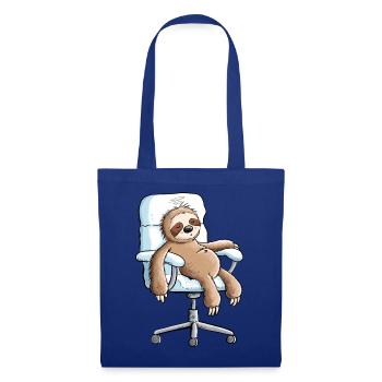 Faultier Büro Bürostuhl Arbeit Pause Office Humor - Stoffbeutel - Royalblau - Vorne