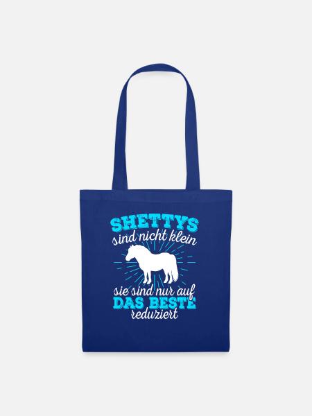 Shetty Shetland Pony Pferd Reiterin Damen Mädchen - Stoffbeutel - Royalblau
