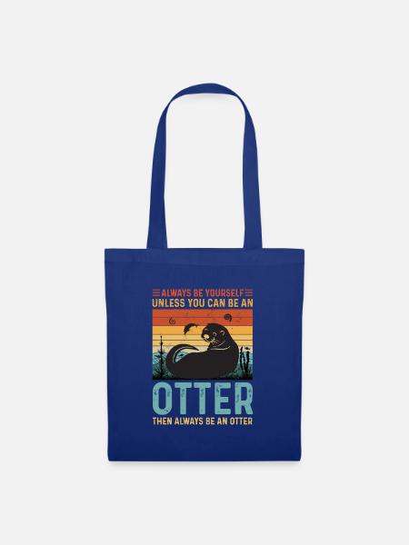 Otter Geschenk Fischotter Seeotter - Stoffbeutel - Royalblau