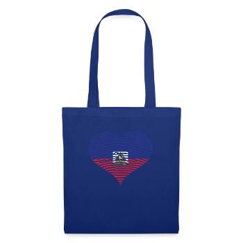 Haïti Heartbeat Flag Vintage Haïti Coeur - Sac en tissu - bleu royal - Devant