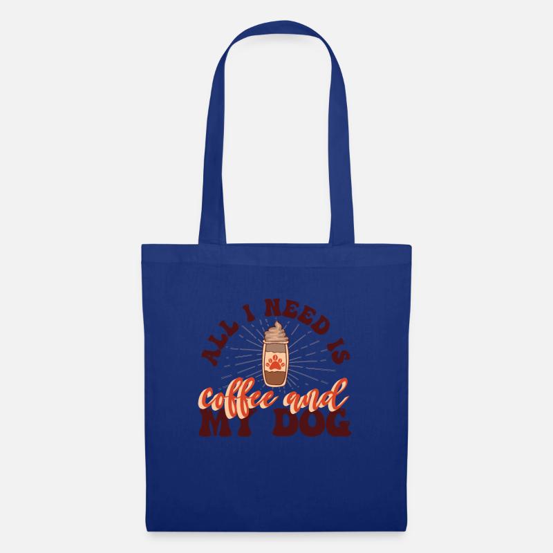 Coffee Cup Dog Coffee Lovers Statement - Tote Bag - royal blue
