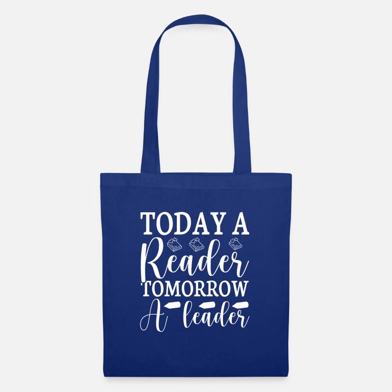 Bücher Lesen Bücherwurm - Stoffbeutel - Royalblau