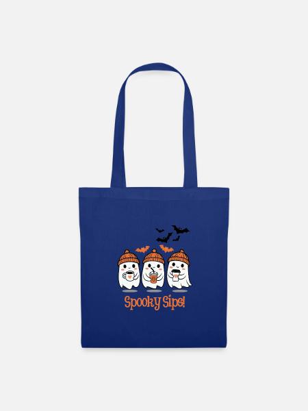 Spooky Sips Geister Kaffee Trio - Stoffbeutel - Royalblau