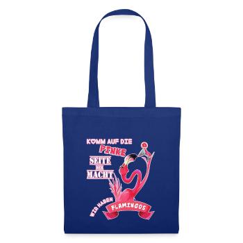 Wir haben Flamingos - Stoffbeutel - Royalblau - Vorne