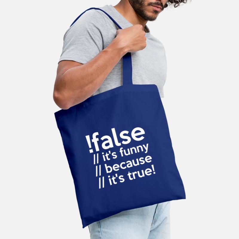 Programmierer false true Informatiker Student Code Stoffbeutel