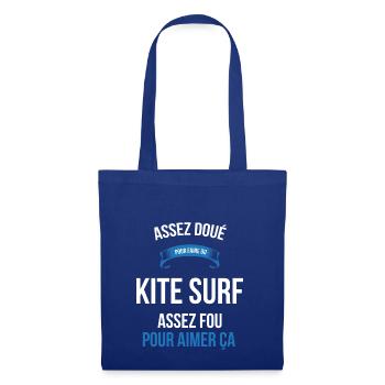 Kite surf assez doué fou homme - Sac en tissu - bleu royal - Devant