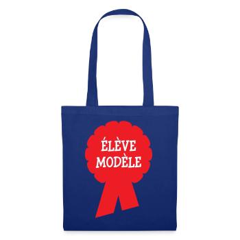 Badge Élève Modèle : Récompense Scolaire Vintage - Sac en tissu - bleu royal - Devant