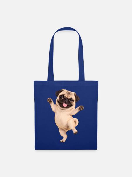 Mops Hund süßer Mops niedlicher Mops - Stoffbeutel - Royalblau