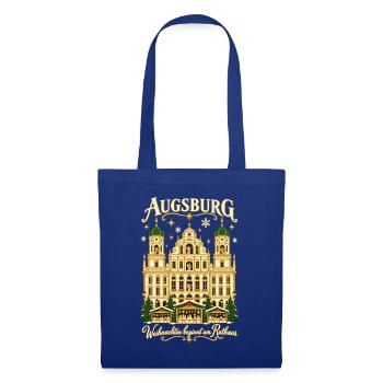 Augsburg Weihnachten am Rathaus - Stoffbeutel - Royalblau - Vorne
